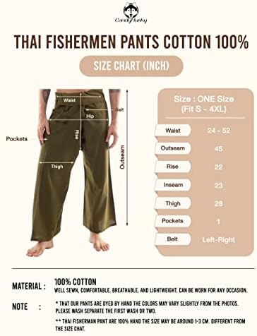 CandyHusky Тайландски Рибарски Панталони Памучни Мъжки Панталони За Почивка, Панталони За Йога в стил Хипи, Пират