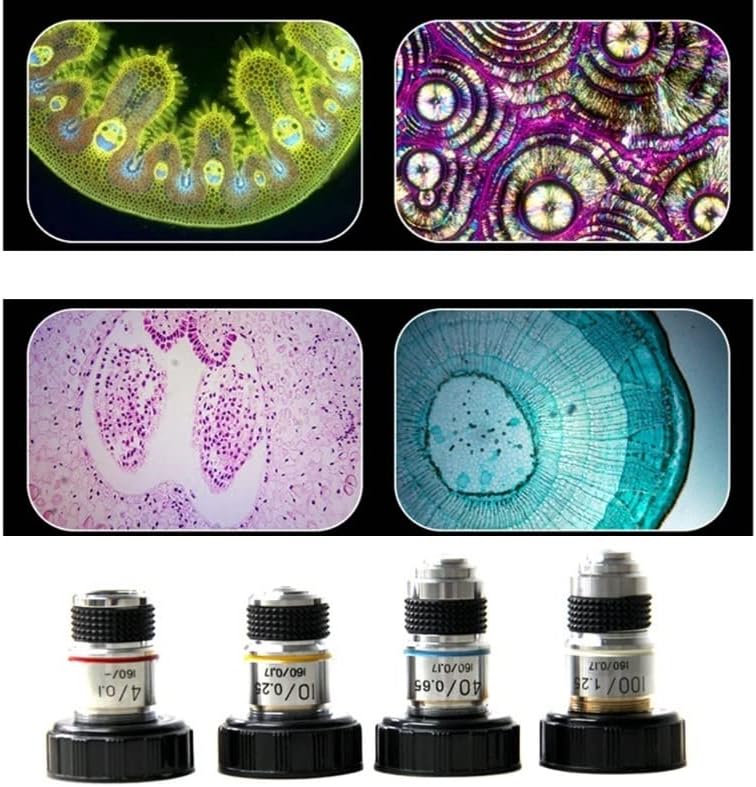 Аксесоари за микроскоп SIGOEC за възрастни 4X, 10x 40x 100x Детайли на микроскоп Обектив микроскоп на Ахроматичен Детайли микроскоп
