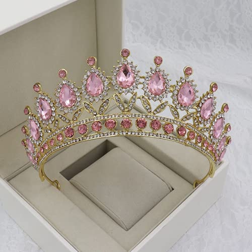 Тиара на кралицата ЯДИРФ, crown принцеса, розова превръзка на главата с кристали, шапки за абитуриентски, сватбени украси за рожден ден, пищни представа, бала