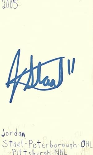 Джордан Staal Питсбърг Хокей в НХЛ OHL С Автограф На Картата JSA COA - Издълбани подпис в НХЛ