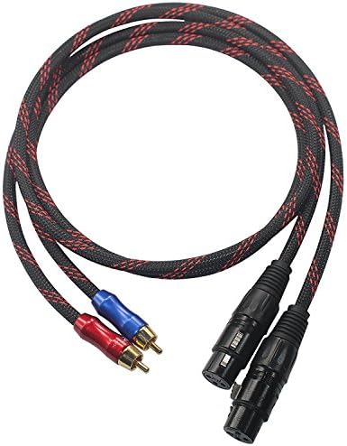 Кабел XLFM-RC1-Hi-Fi, 2 конектор XLR към RCA конектора, Качествени кабели 2XLR към конектора 2RCA, двоен XLR конектор към конектора