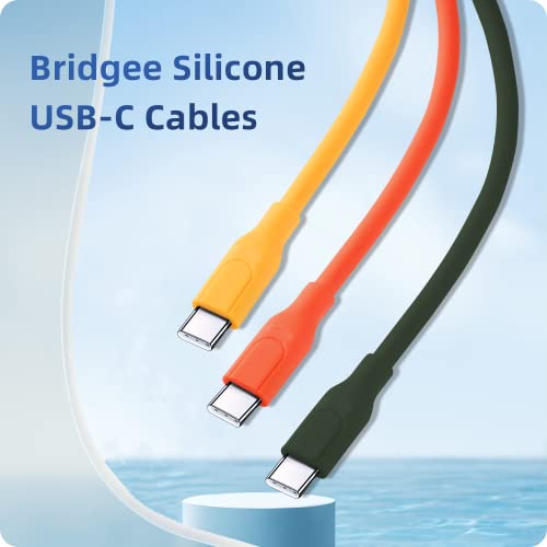 Силиконов кабел USB, C, кабел за бързо зареждане 60 W Type C-C USB, Съвместим с Samsung Galaxy S21 / S20, Pixel 5/4/3 и други