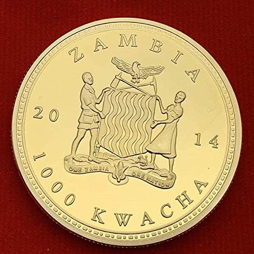 Африканска Замбийская Златна Монета С домашни Любимци, Айде Колекция от монети Зебра Слон Златна Монета Монета