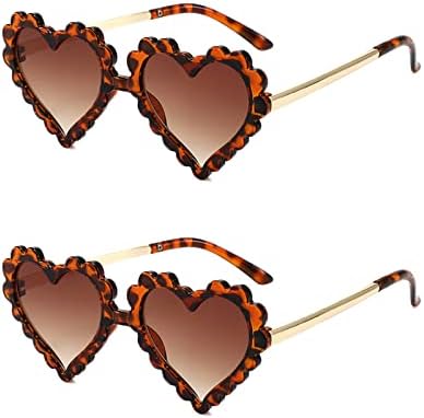 Слънчеви Очила WZWLKJ За момичета във формата на Сърце, Сладки Детски Слънчеви Очила с форма на сърце, Защита