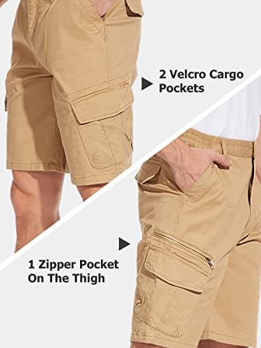 Мъжки Памучни Плоски Шорти TACVASEN Класически Намаляване на голф игрища, Ежедневни Панталони-карго с 7 джобове
