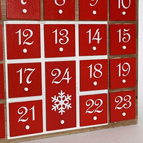 Адвент-Календар с 24 Чекмеджета Обратно броене до Коледа за многократна употреба Wooden Адвент -Коледен Подарък