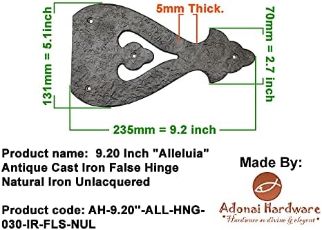 Профили Adonai Alleluia от старинния чугун, Реколта Въздушната линия отпред (9.2 инча x 2 опаковки, Матиран черен)