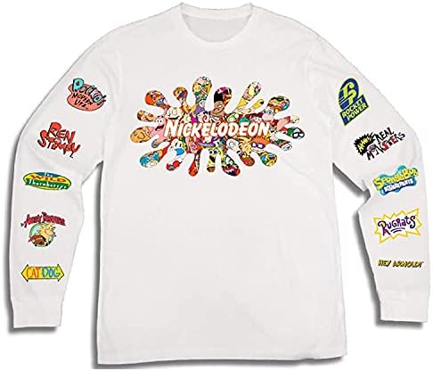 Мъжка риза с дълъг ръкав Nickelodeon - TBT Мъжки Дрехи на 1990-те - Ругратс, Здравей, Арнолд, Рен и Стимпи