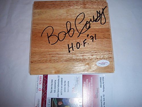 Боб Коузи Бостън Селтикс, hof Jsa / coa С автограф на Паркет 6x6 - Подови дъски НБА с автограф