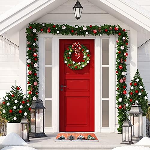 SUNEZLGO Коледен Вратата, килим На открито, 28 x 16 Коледен Врата на Мат За входната Врата В помещението, Противоскользящий
