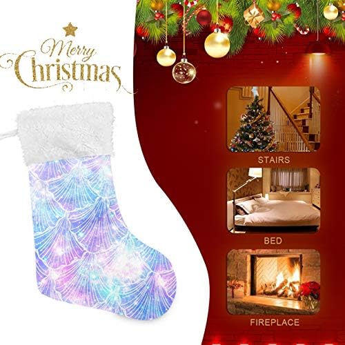 Коледни Чорапи ALAZA, Русалка, Галактика, Блестящи Звезди, Класически Персонализирани Големи Чорапи, Бижута за Семейни