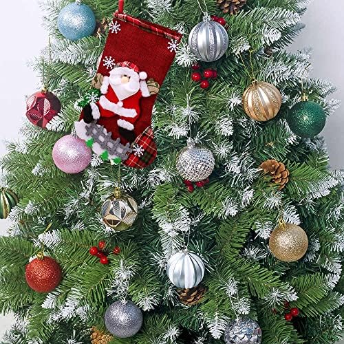 Коледен Отглеждане JINNE, Класически Каре Чорапи Голям размер, Коледна Украса, Дядо Коледа за Семейна Камината, Празнична Украса