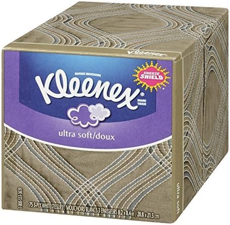 Кърпички за лице Kleenex Ultra Soft, Кубическая кутия, 75 хартиени Кърпички в Кубична кутия, 18 опаковки