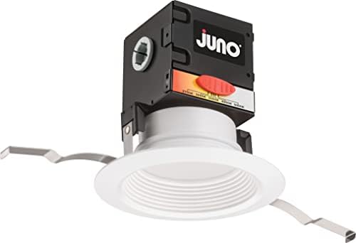 Серия светодиодни осветителни тела Juno JBK4 RD SWW5 90CRI CP6 MW M2 OneUp, 4 инча, С преграда, Бял
