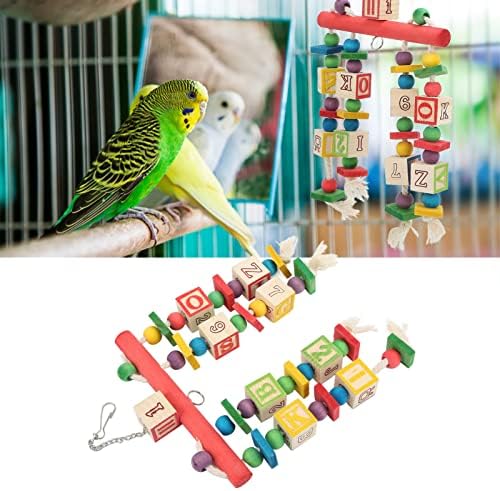 SYH & AQYE Подвесная Играчка За Дъвчене Папагал Играчка За Дъвчене Птичи Блок, Цветни Храни Дървена Клетка за Птици, Подвесная