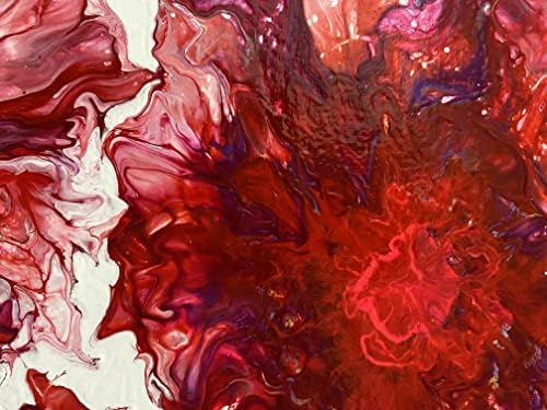 Оригинално произведение, Акрил Течна Боя Върху Платно - 12 x 12 - от Прекрасни Червени цветя