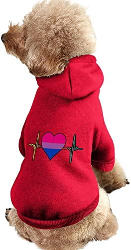 Бисексуальная Гордостта на Сърцето Мода Пет Качулки Меки Топли Дрехи За Кучета от Траен Пуловер за Домашни Любимци с Шапка