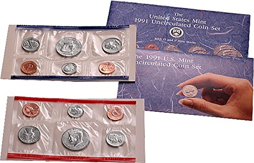Монетен двор на САЩ, 1991 година на издаване - Комплект от 10 монети, без да се прибягва в Оригиналната Правителствена опаковка