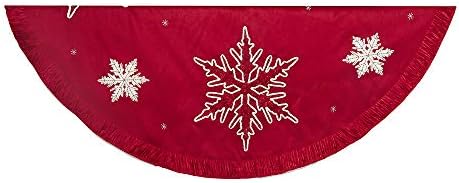 Пола във формата на Елха, на бродирани снежинками и плиссированная пола Kurt Adler, 60 См, Червена