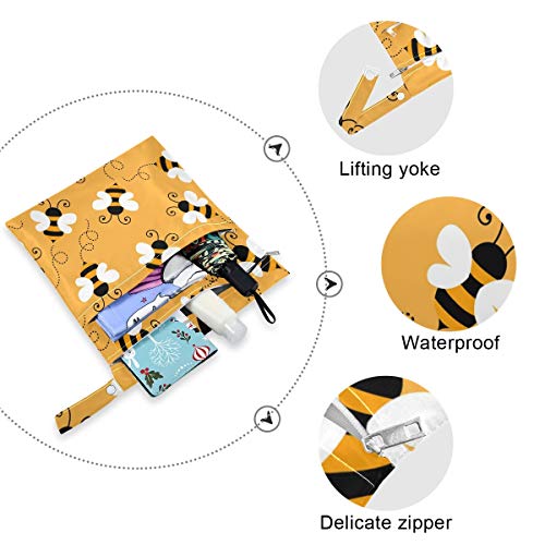 KEEPREAL Animals-Пеперуда, 2 бр., водоустойчива чанта за влажни и мокри памперси, торбички за мокри пелени с голям капацитет,