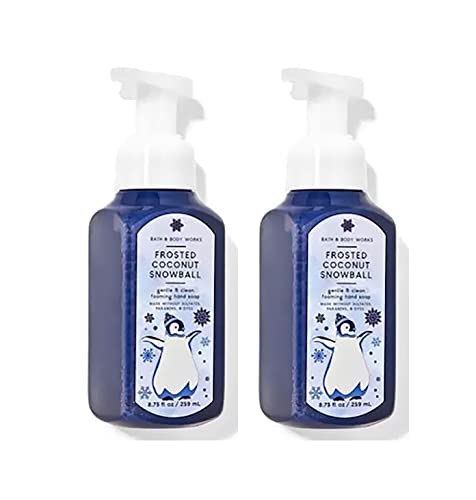 Нежно Пенящееся сапун за ръце Bath and Body Works, 8,75 Унции, 2 опаковки (Коледен кокосов орех)