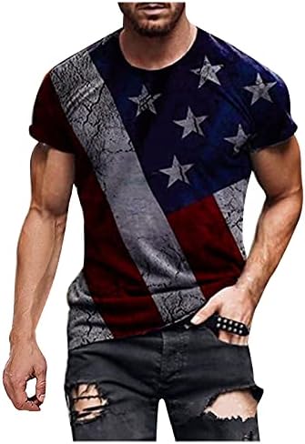 Мъжка тениска с Флага на Съединените Щати, Летни Тениски с 3D Дигитален Печат, тениски с къс ръкав в Деня