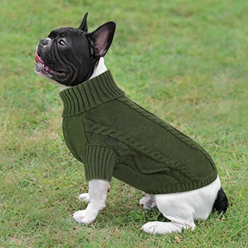 Пуловер-Пуловер Queenmore за малки Кученца, Трикотаж за студено време, Класическа Дебели Топли Дрехи, с високо Воротом