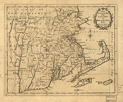 Карта 1780 година | Нова и точна карта на колония на Масачузетс, т.е. Масачузетския залив в Ню Йорк