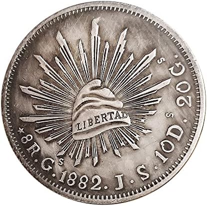 Колие Оригиналната Монета Тура Океана Мексико 1882 Сребърна Монета Сребърен Долар Сребърна Кръгла Чуждестранните Монети Антични