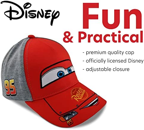 Бейзболна шапка на Disney Pixar Boys 'Cars Lightning McQueen Hat - Поршневая чаша за момчета (Момче / Момче)