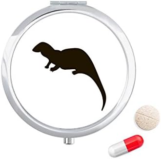 Черно Seaotter Изображение На Животното Калъф За Хапчета В Джоба Кутия За Съхранение На Лекарства Контейнер