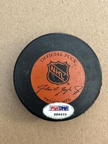 Иван Курнойер Монреал Канадиенс НХЛ Хофер ПОДПИСА Хокей шайба PSA DNA - за Миене на НХЛ с автограф