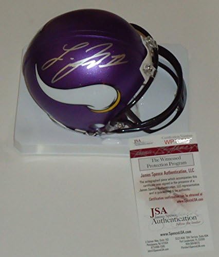 Лаквон Тредвелл подписа на мини-футболен каска Minnesota Vikings JSA Wittnesed - Мини-каски NFL с автограф