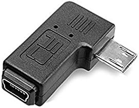 жак дължина 9 мм под прав ъгъл от 90 Градуса Micro USB 2.0 5pin от мъжете към Mini USB Женски Удлинительный Адаптер