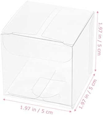 Cabilock 50 бр. Прозрачни Кутии за Подаръци, Пластмасови Опаковки Кутия от PVC, Прозрачна Подарък Кутия, Кутии за Бонбони