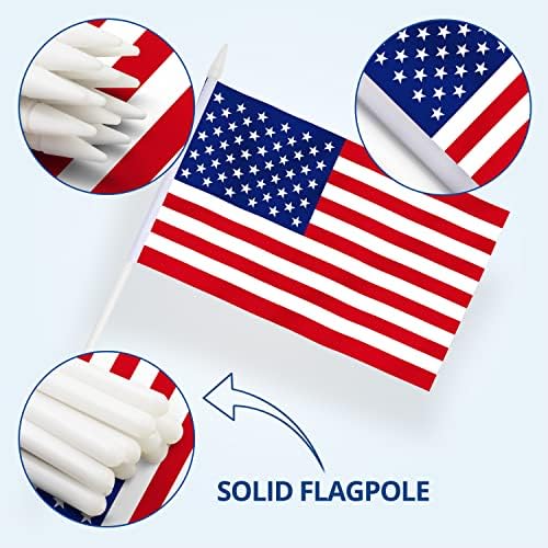 Anley USA Мини-знамето на Съединените американски Щати, 12 опаковки - ръчни Малки миниатюрни американските знамена на САЩ