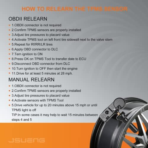 Сензор Jsueng ГУМИТЕ, 4 комплекта Система за контрол на налягането в гумите, Съвместим с Chrysler, Jeep, Dodge RAM, 433 Mhz Заменя