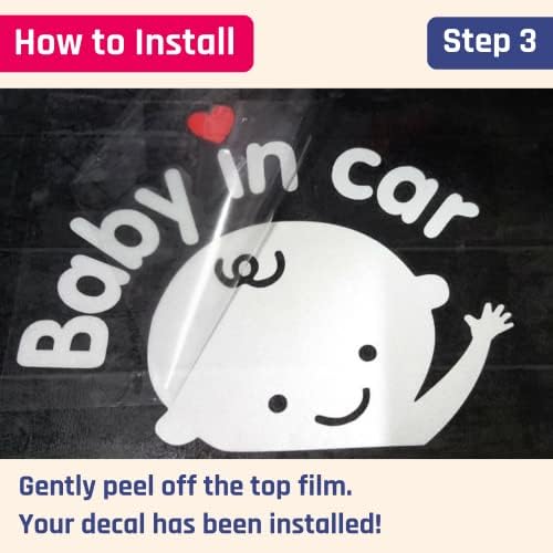 (2 опаковки) Автомобилни Стикери Baby on Board, Отличителни Знаци - Бяло, 4,7 x 4,7