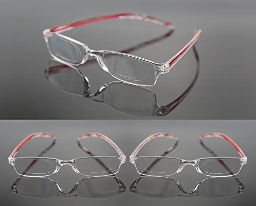 SOOLALA Женски Леки, 3 Чифта Очила За четене в Ивица с правоъгълни рамки