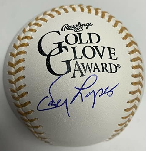 Дейви Лопес Подписа Бейзболни Топки MLB Бейзбол Dodgers PSA 8A57793 Gold Ръкавица Baseball - Бейзболни Топки с Автографи