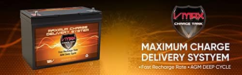 Батерия VMAX MR127 12 Волта 100Ah AGM дълбоко цикъл, който не изисква поддръжка, съвместим с лодки и 40-100 паунда, minnkota,