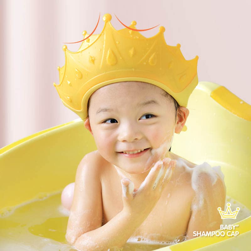 Детска шапка за душ (2 опаковки) - С козирка за защита от шампоан и къпане - идеален за бебета, малки деца и деца от всички възрасти от Goods 4U World (розов /жълт)