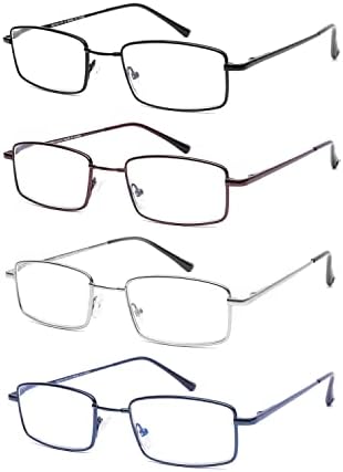 Очила за четене със защита от синя светлина с мост-Flex Memory Titanium - Ридеры с удобна кутия пролетта панти за мъже