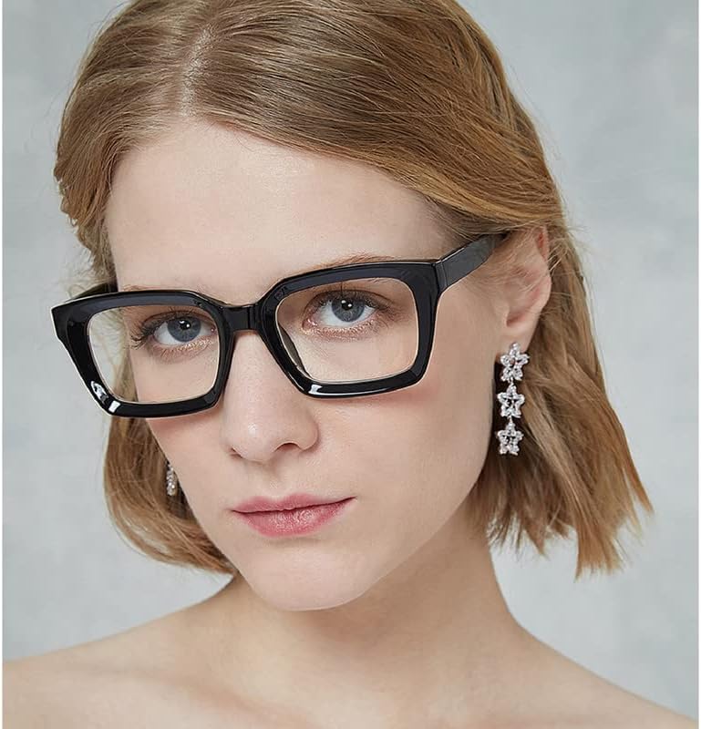 Очила за четене голям размер GINGEREYE за жени, комплект от 2 теми, Блокиране Четец на синя светлина в ретро стил Опра + 1,5,