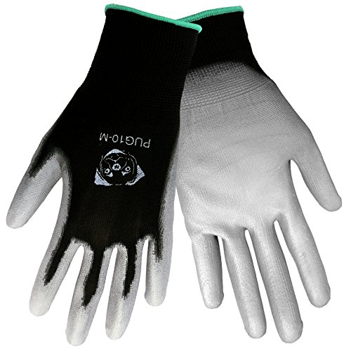 Global Ръкавица PUG10 Ръкавица от полиуретан / полиестер икономична класа, Работа, Голяма, Сиво / черна (в пакета 144 броя)