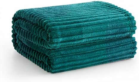 Тъмно-Зелено одеяло от фланелевого руно Vessia (50X70 см), Удобно одеало горски зелен цвят с тегло 300 гориво, Топло