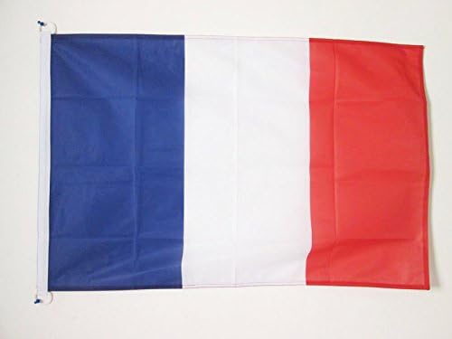ФЛАГ на Азербайджан, Морски флаг на Франция 18 x 12 - Френски знамена 30 x 45 см - Банер 12x18 инча за лодка