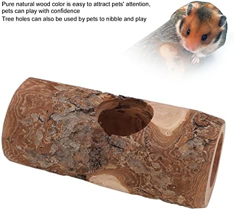 SYH & AQYE Дървен Тунел за Животни Странична Тръба за Хамстер с Един Отвор Дървен Тунел за Животни Дървена