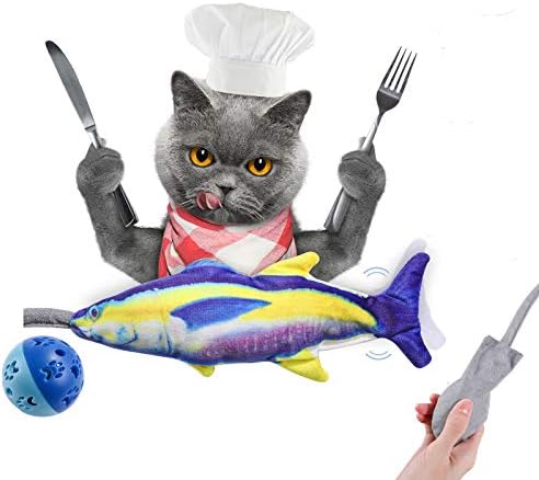 NVTED Floping Fish Играчка за Котки, Реалистични Плюхающиеся Виляющие Рибни Забавни Играчки, Интерактивни Безопасни