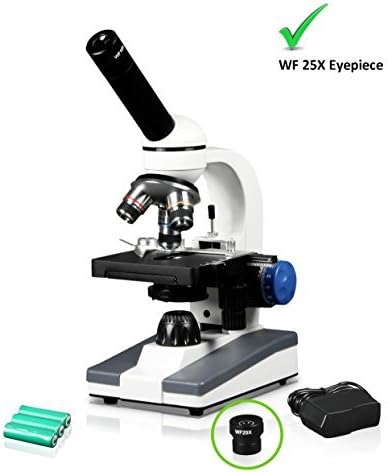 Монокулярный на съставния Микроскоп е елементарно ниво на Vision Scientific VME0018-S-RC, Окуляр WF 10x и 25x WF, увеличение